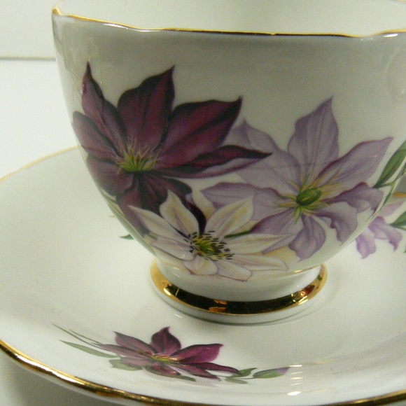 Delphine Bone China England Porcelain Floral Flower Tea Coffee Cup & Saucer Set - Picture 12 of 12
